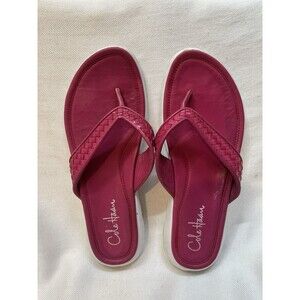 Cole Haan NikeAir Hot Pink Leather Comfort Flip Flop Thong Sandal Women Size 6.5